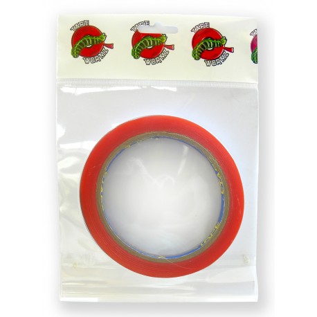 Tape Wormz Red Double Sided High Tack Tape - 12mm x 10m
